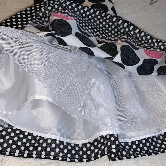Youngland Black White Pink Polka Dot Dress 24M EUC Ties in back - Picture 6 of 10